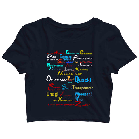 2 TV Series A-Z Custom Printed Graphic Design Crop Top T-Shirt for Women